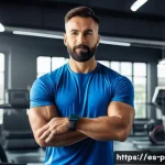 퍼스널트레이너의 운동 과학 연구 트렌드 - A modern fitness coach wearing smart casual athletic wear, demonstrating a personalized training ses...