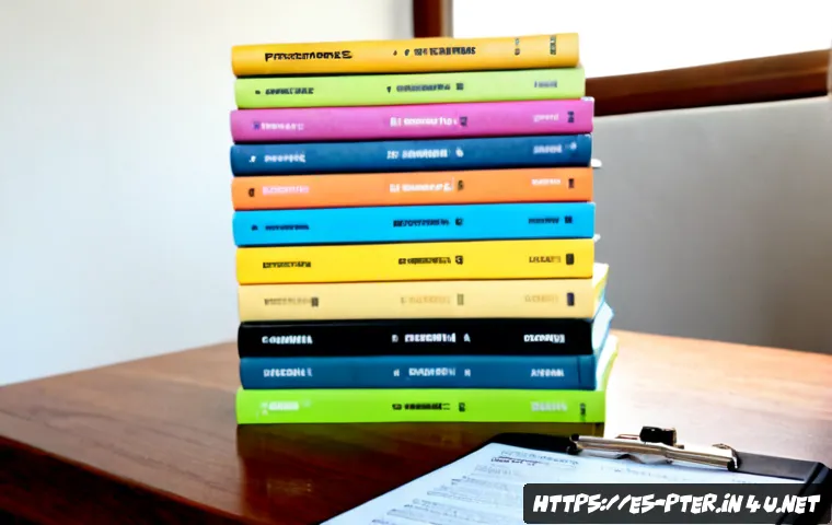 퍼스널트레이너 추천 서적 목록 - Photorealistic editorial still life for a personal trainer recommended reading list, neatly arranged...